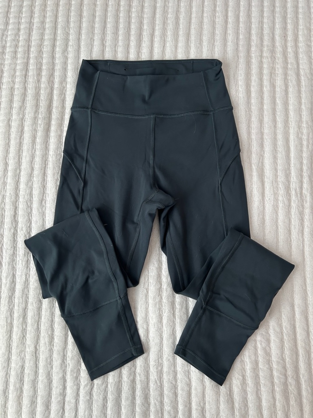 Lululemon Dark Teal Workout Leggings with Hidden Waist Pocket